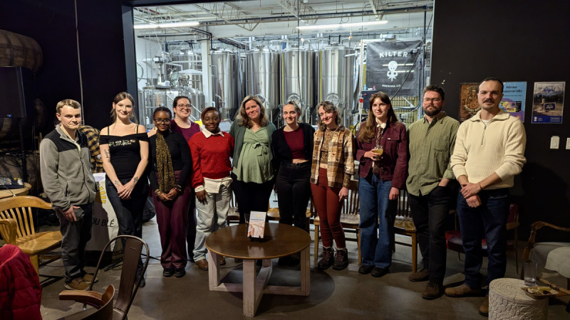 Collectif (left to right: Yvan Bouchard, Émilie Vermette, Axelle Oulé, Rachelle Rocque, Fulgencia Bidossessi Hountondji, Anne-Marie Turcotte, Ena Mallarino, Eline Mallarino, Béatrice Vien, Jean-Luc Loiselle et Hugo Beaucamp)
